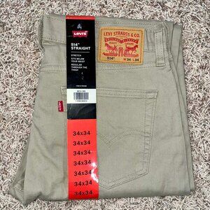 Levi’s Men’s 514 Straight Jeans Twill Pants Tan, Size 34x34 (New)